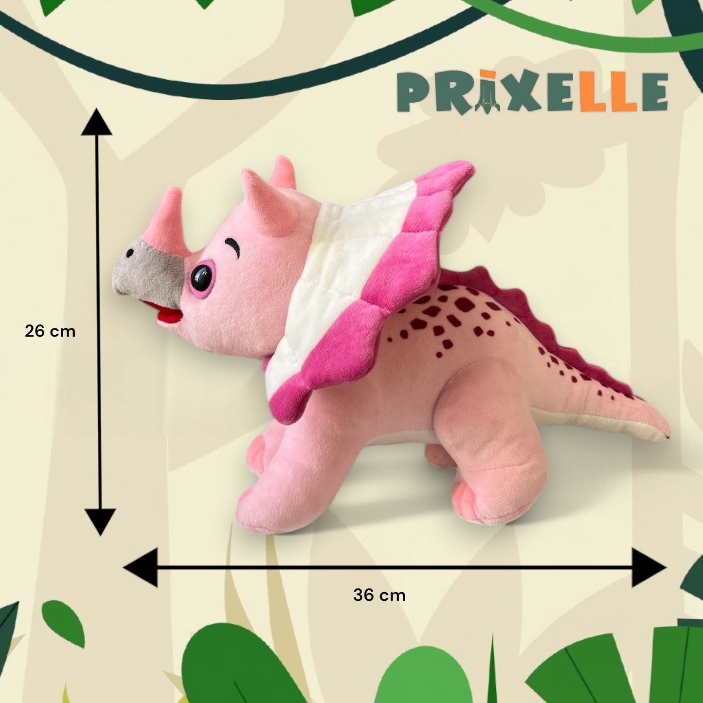 Peluche dinosaure Brune la TRICERATOPS